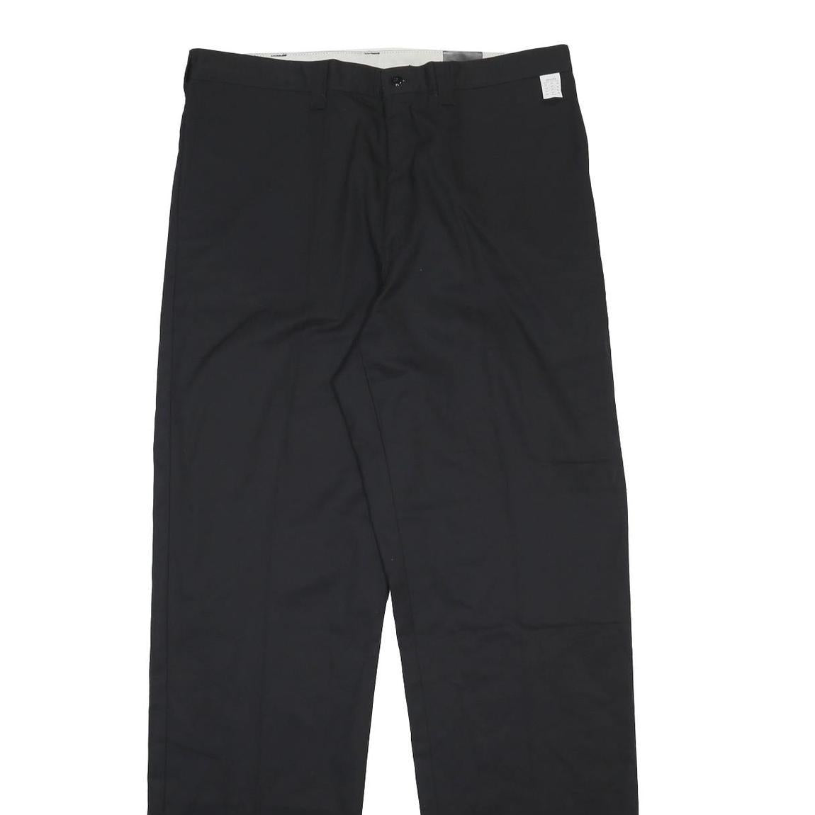 DICKIES Mens Regular Black Trousers W38 L39 Cotton Blend Zip Fasten