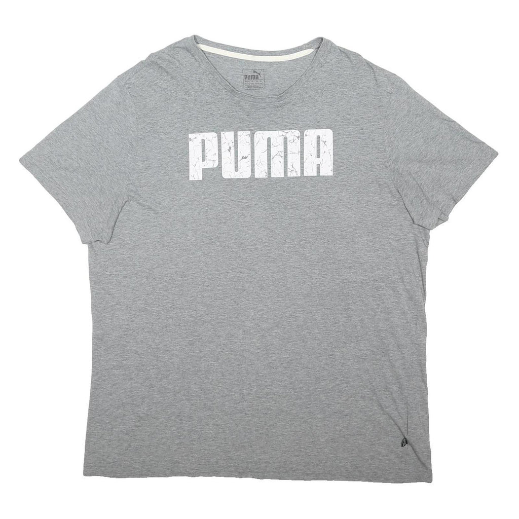 PUMA Womens Grey Cotton Blend Graphic T-Shirt 2XL Short Sleeve Crew Neck Casual