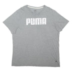 PUMA Womens Grey Cotton Blend Graphic T-Shirt 2XL Short Sleeve Crew Neck Casual