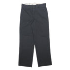 DICKIES Mens Regular Fit Black Cotton Blend Trousers W32 L30 Workwear Zip