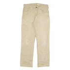 CARHARTT Mens Cotton Blend Beige Regular Fit Straight Leg Trousers W30 L30