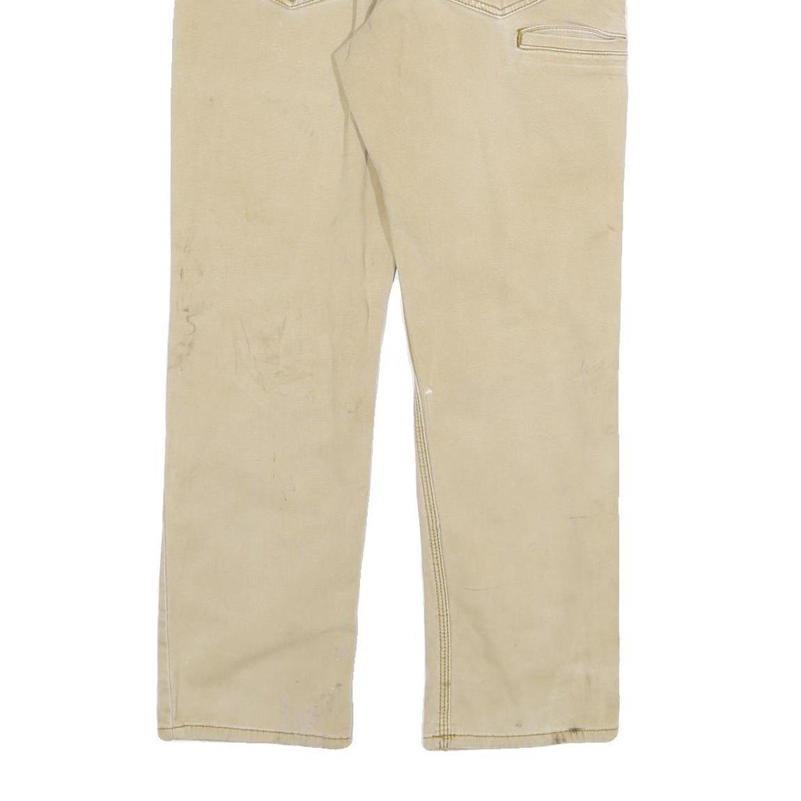 CARHARTT Mens Cotton Blend Beige Regular Fit Straight Leg Trousers W30 L30