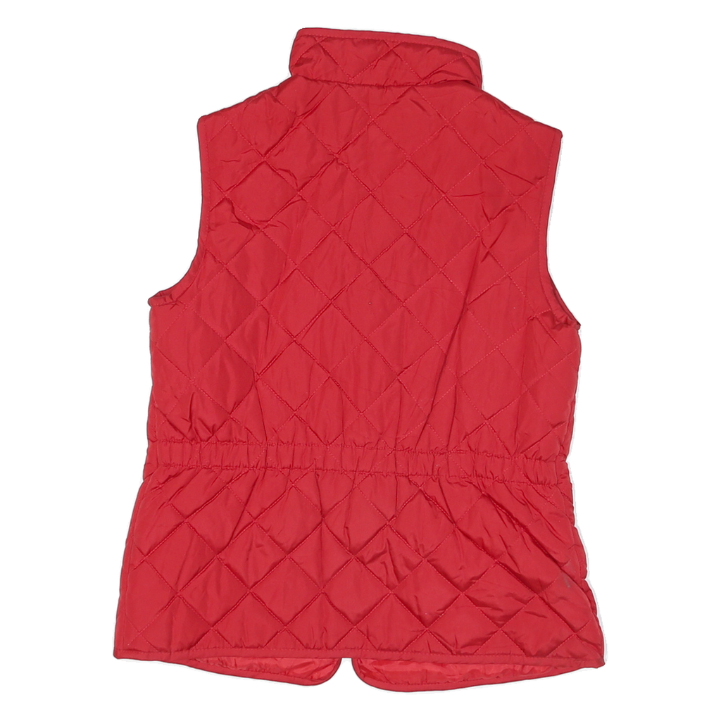 ST JOHNS BAY Womens Red Quilted Jacket M Polyester Blend Zip Pockets