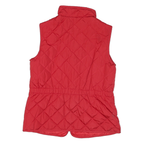ST JOHNS BAY Womens Red Quilted Jacket M Polyester Blend Zip Pockets