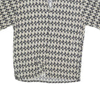 CAMPIA Mens Black & Beige Pattern Shirt L Cotton Blend Short Sleeve Casual