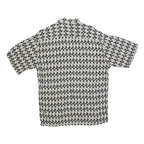 CAMPIA Mens Black & Beige Pattern Shirt L Cotton Blend Short Sleeve Casual