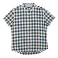 TOMMY HILFIGER Mens Blue & Green Check Shirt XL Casual Cotton Blend Summer Style