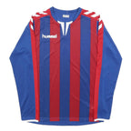 HUMMEL Mens Blue & Red Graphic T-Shirt S Long Sleeve Round Neck Sportswear