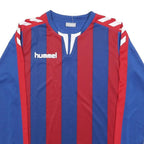 HUMMEL Mens Blue & Red Graphic T-Shirt S Long Sleeve Round Neck Sportswear