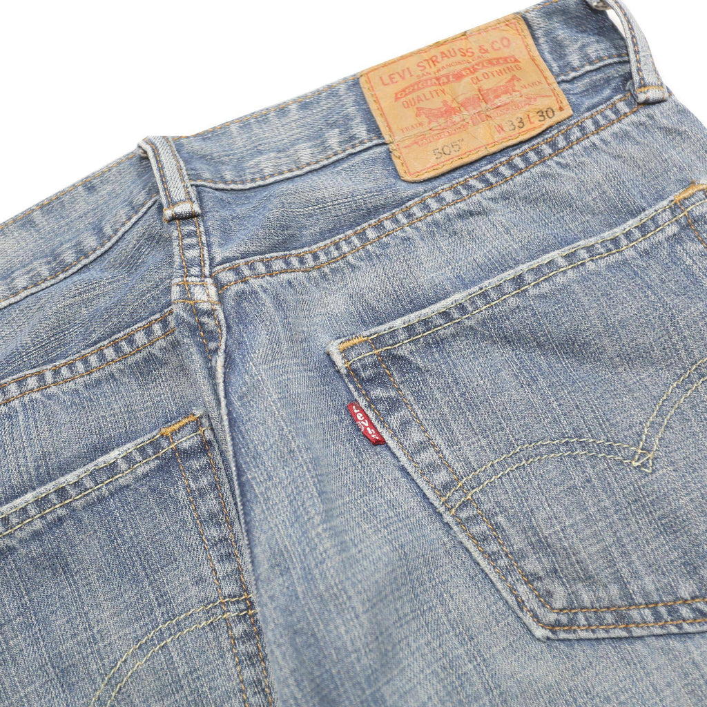 LEVI'S 505 Mens Jeans Blue Regular Straight Denim Medium W33 L30 Classic Fit