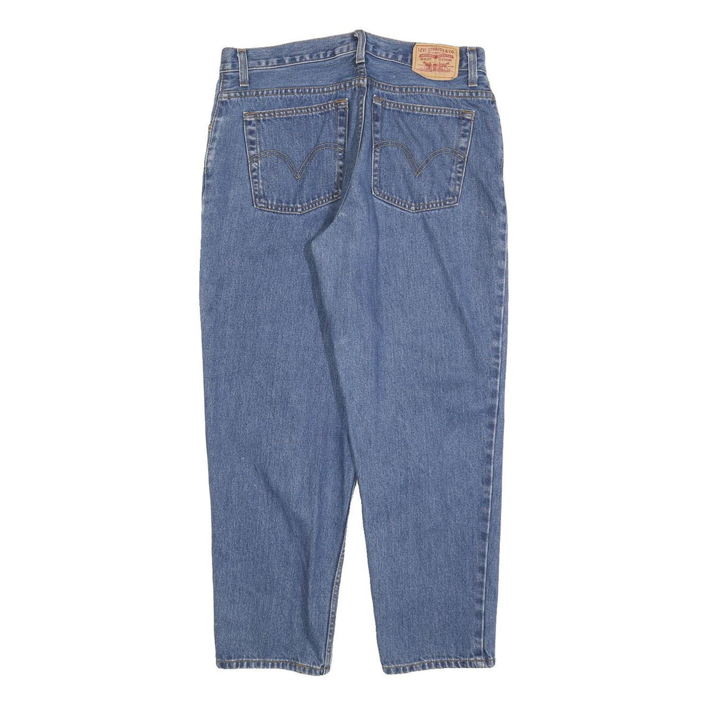 LEVI'S 550 Tapered Womens Jeans Blue Relaxed Cotton Blend W32 L28 Classic Fit