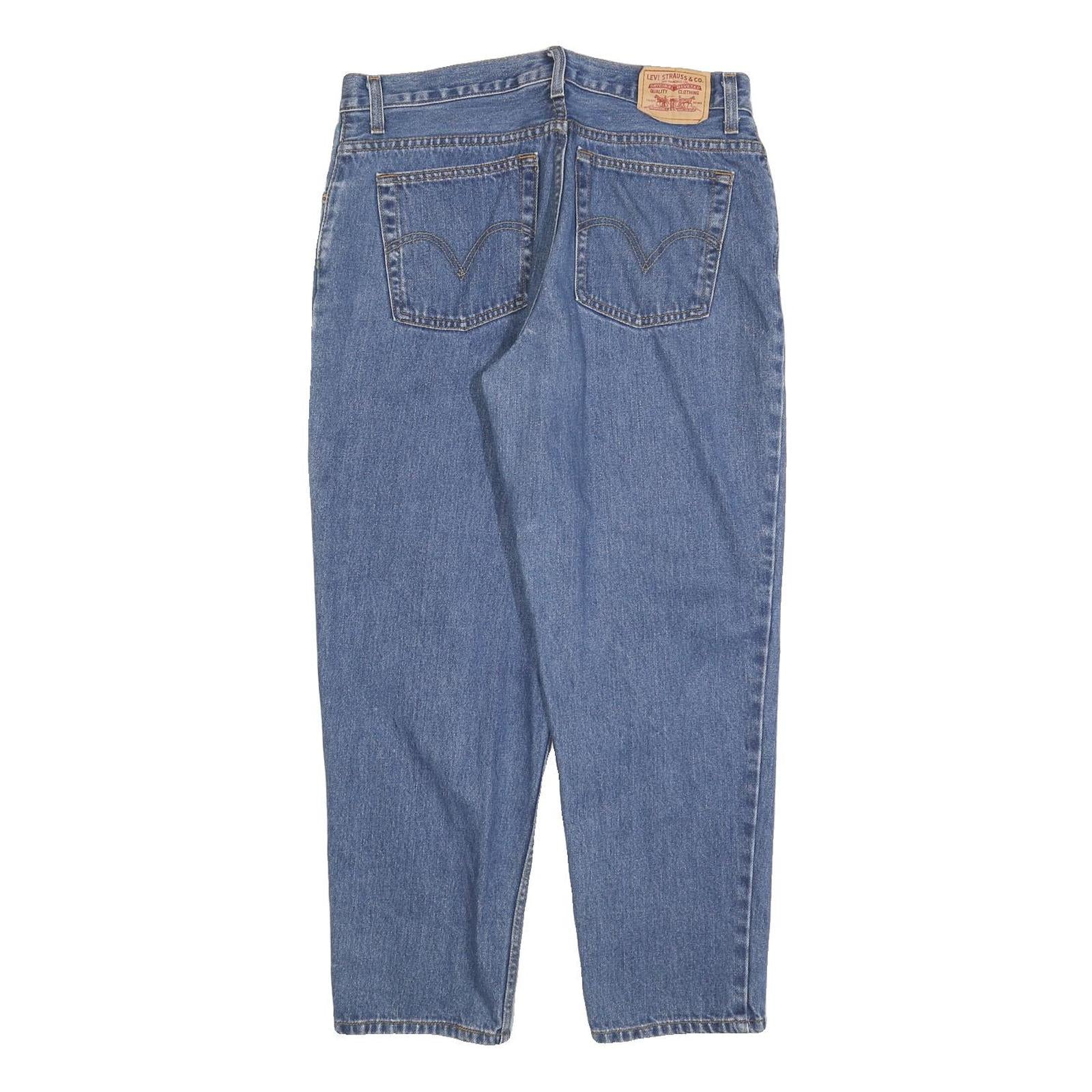 LEVI'S 550 Tapered Womens Jeans Blue Relaxed Cotton Blend W32 L28 Classic Fit