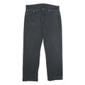 LEVI'S Mens Cotton Blend Black Regular Straight Trousers W36 L29 Classic Zip