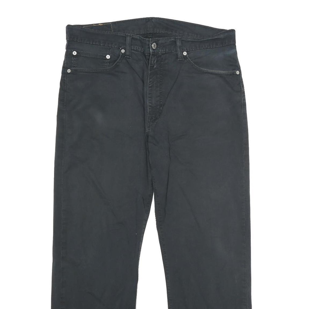LEVI'S Mens Cotton Blend Black Regular Straight Trousers W36 L29 Classic Zip