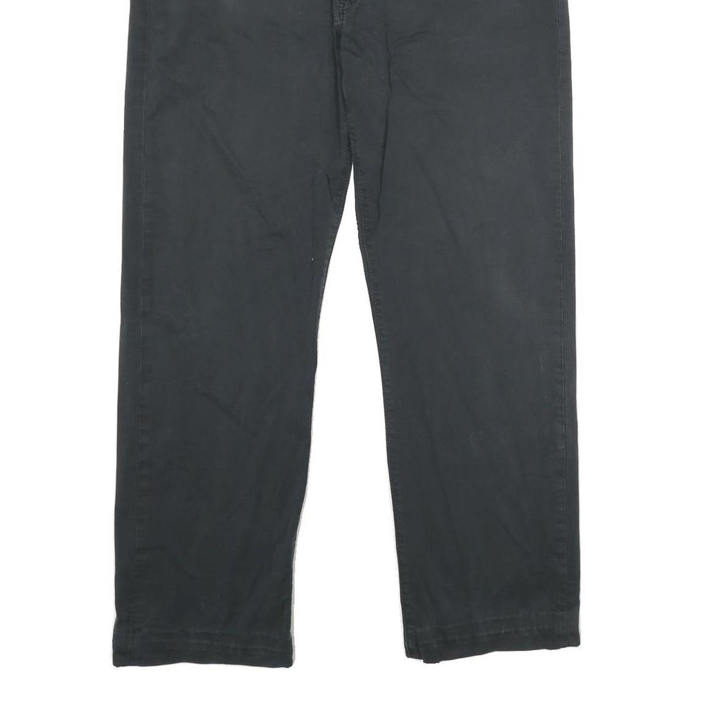 LEVI'S Mens Cotton Blend Black Regular Straight Trousers W36 L29 Classic Zip