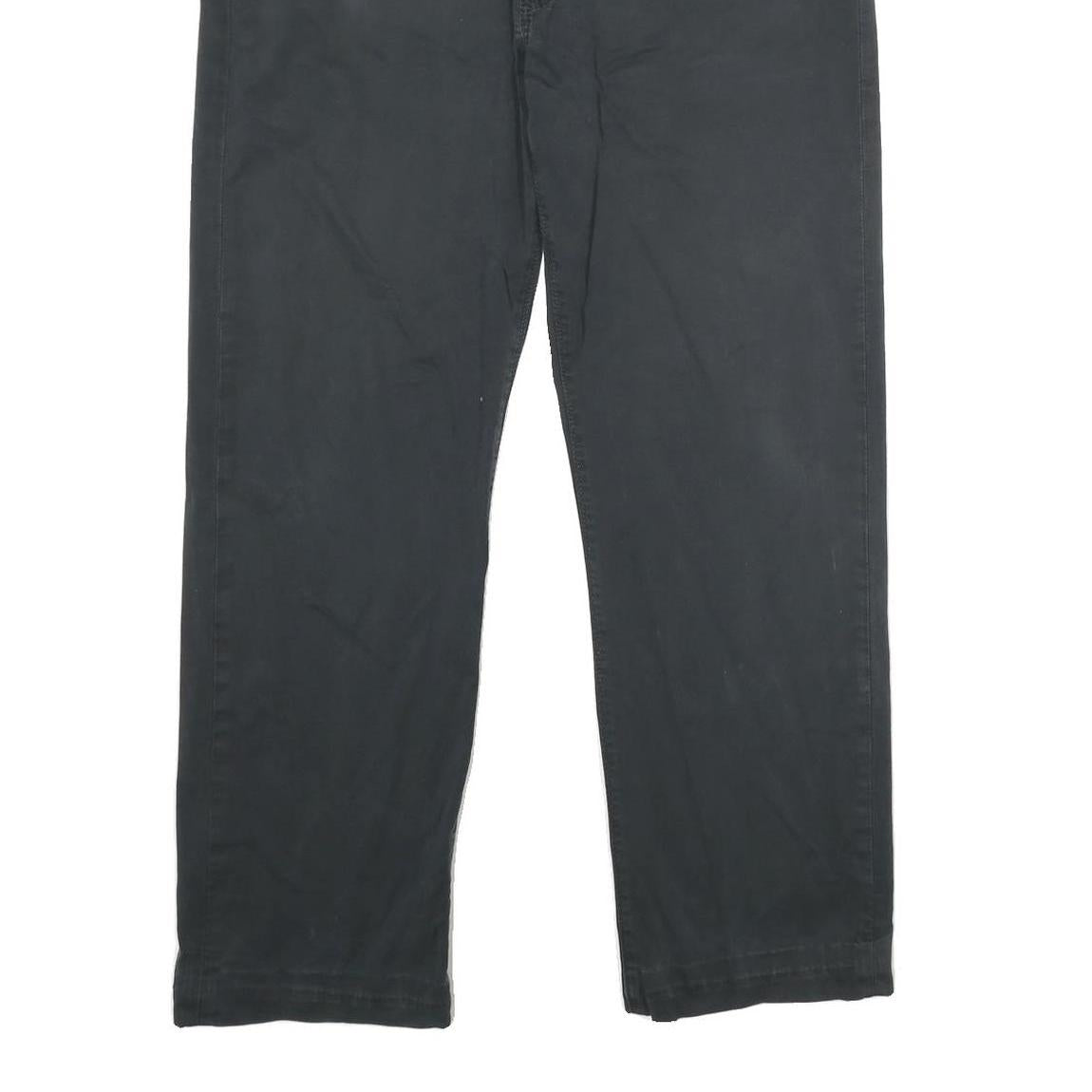 LEVI'S Mens Cotton Blend Black Regular Straight Trousers W36 L29 Classic Zip