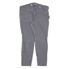 CARHARTT Womens Cotton Grey Slim Slim Fit Straight Leg Trousers W36 L30 Workwear