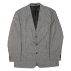 Mens Blazer Jacket Black Wool Geometric XL