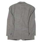 Mens Blazer Jacket Black Wool Geometric XL