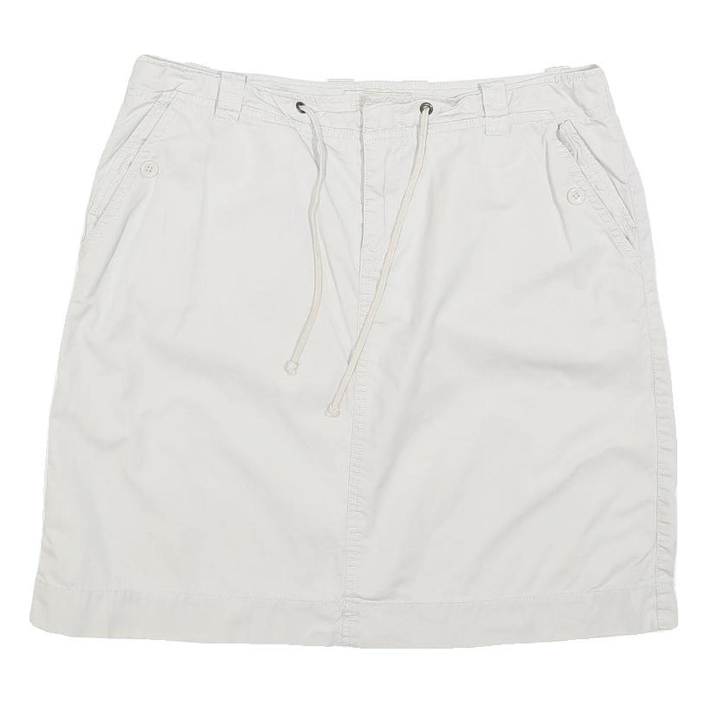 NATURAL REFLECTIONS Womens White Cotton Casual Mini Skirt Drawstring Pockets M