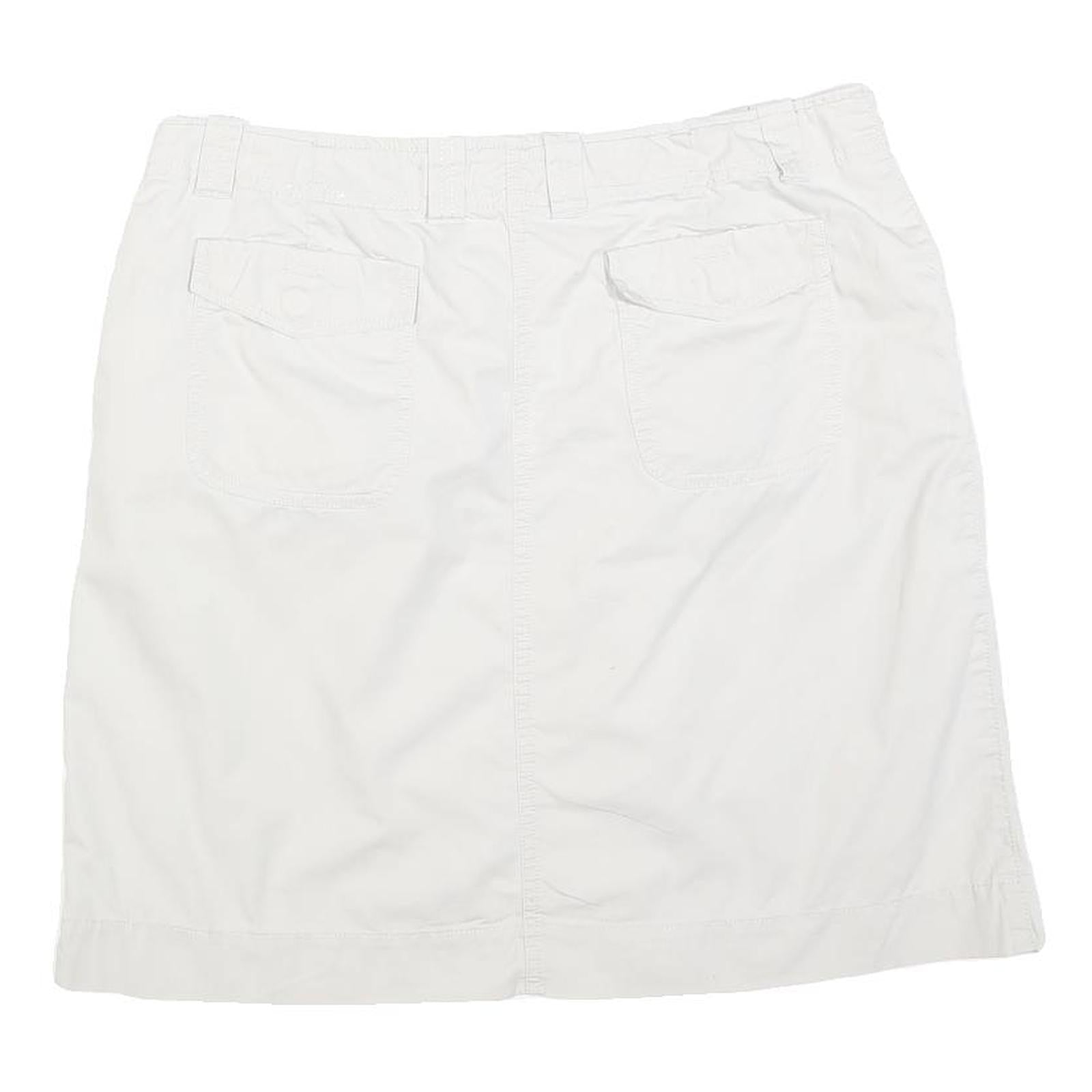 NATURAL REFLECTIONS Womens White Cotton Casual Mini Skirt Drawstring Pockets M