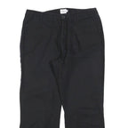 CALVIN KLEIN JEANS Womens Relaxed Black Cotton Blend Trousers W32 L26