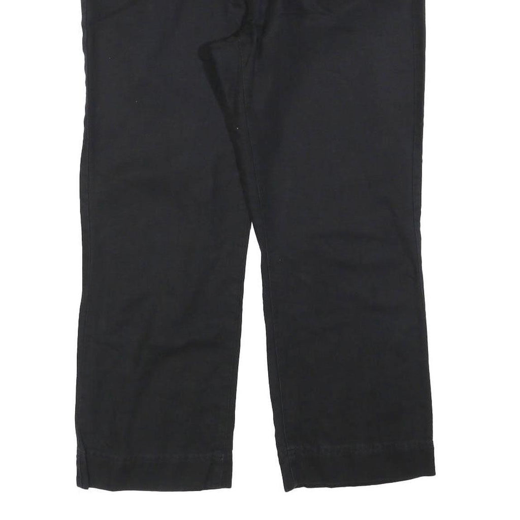 CALVIN KLEIN JEANS Womens Relaxed Black Cotton Blend Trousers W32 L26