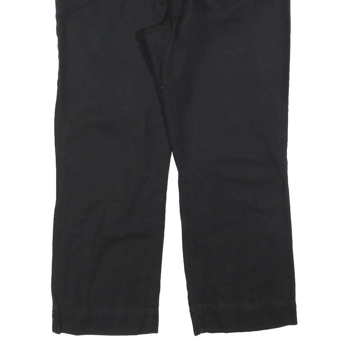 CALVIN KLEIN JEANS Womens Relaxed Black Cotton Blend Trousers W32 L26