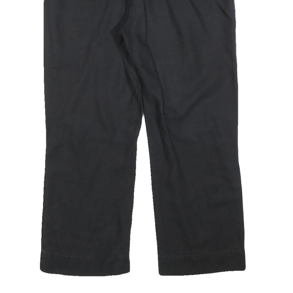 CALVIN KLEIN JEANS Womens Relaxed Black Cotton Blend Trousers W32 L26