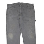 DICKIES Mens Regular Fit Grey Denim Jeans W40 L30 Workwear Zip Closure