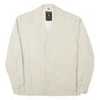 TORERO Mens Cream Button Cotton Blend Jacket M Classic Plain Casual Lightweight