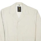 TORERO Mens Cream Button Cotton Blend Jacket M Classic Plain Casual Lightweight