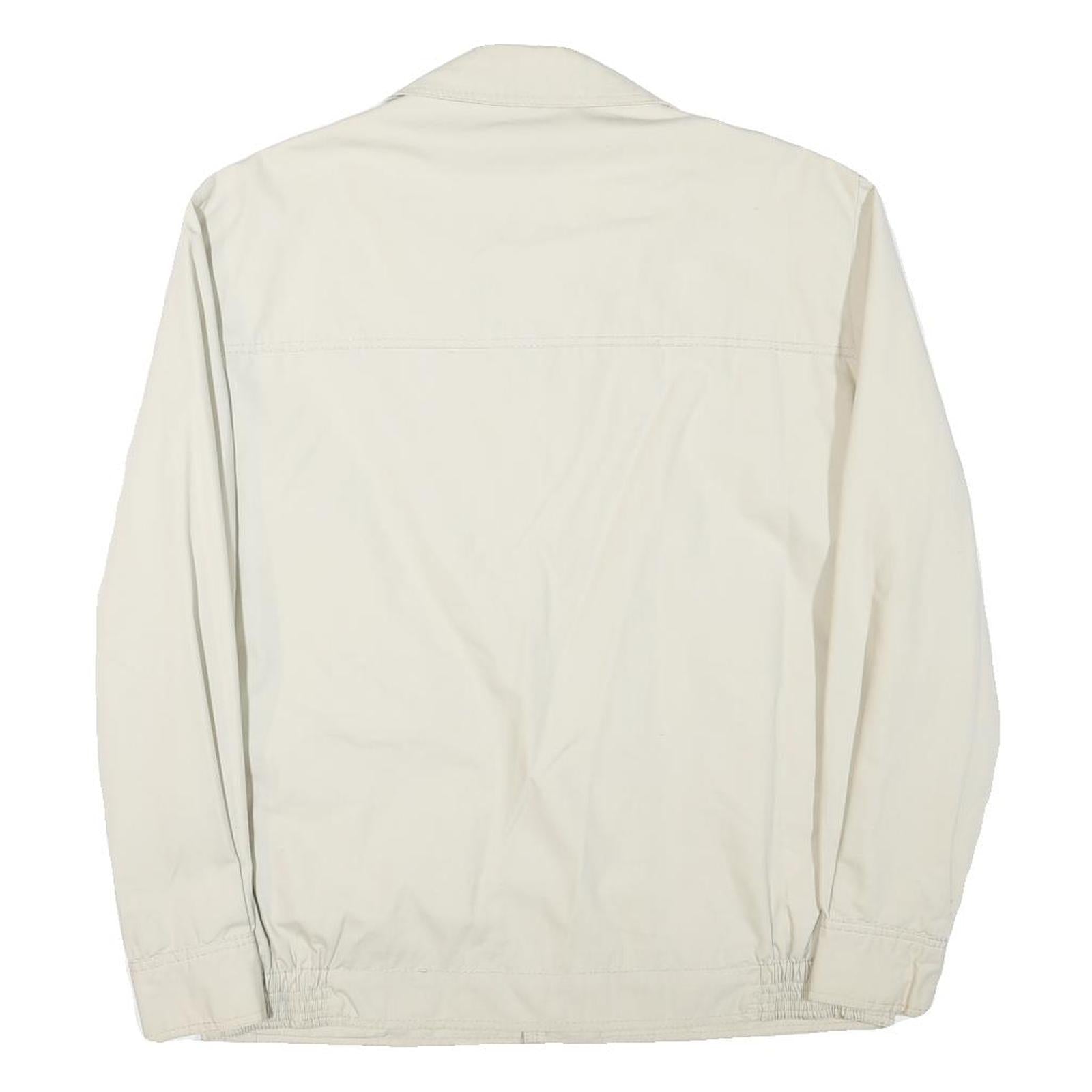 TORERO Mens Cream Button Cotton Blend Jacket M Classic Plain Casual Lightweight