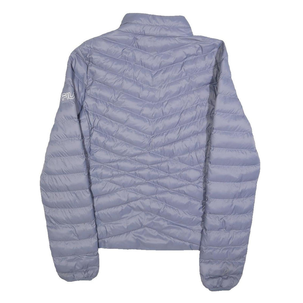 FILA Womens Blue Light Blue Puffer Jacket S Polyester Zip Outdoor Casual