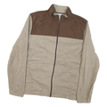 STARTER Mens Beige & Brown Zip Jacket L Polyester Blend Casual Outerwear