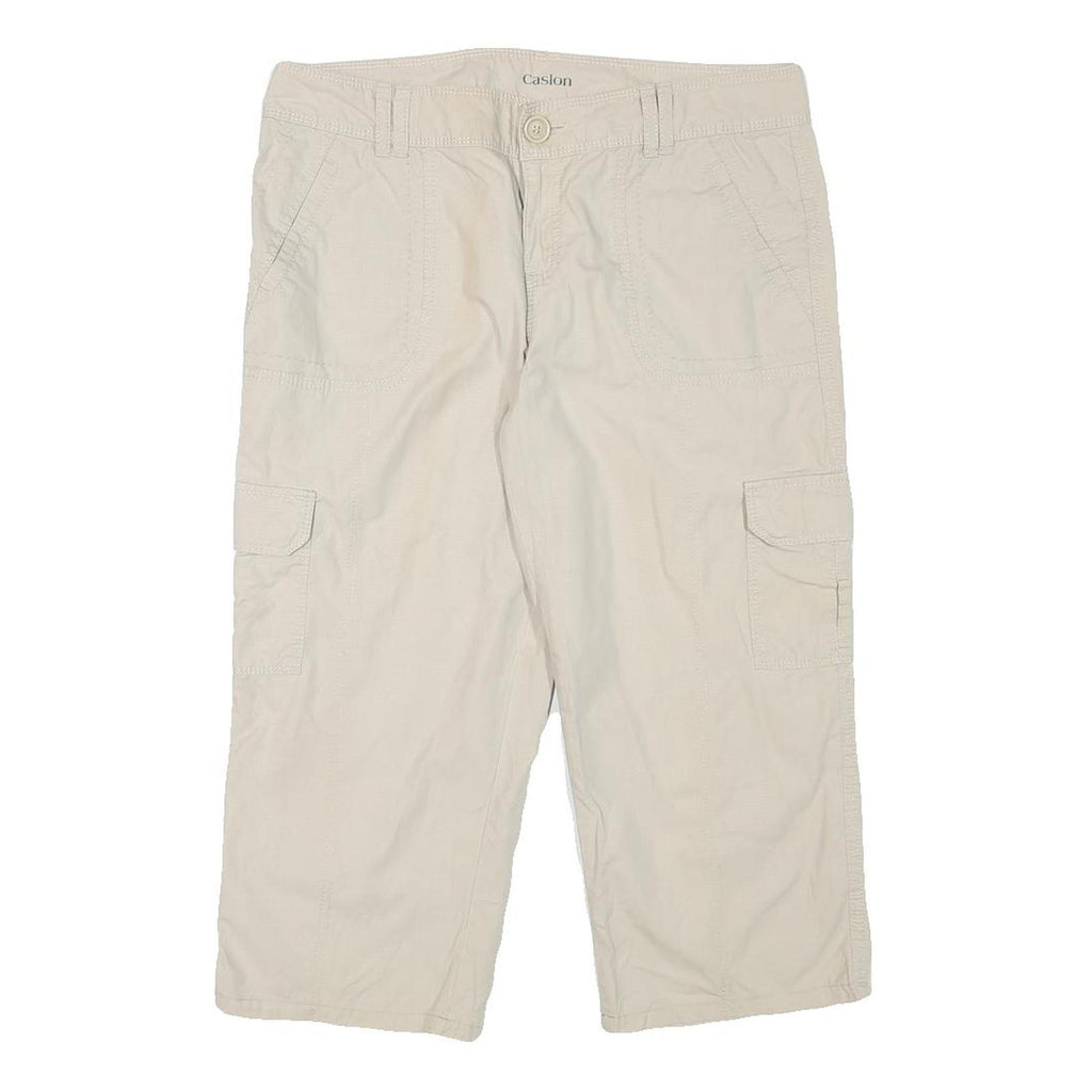 CASLON Womens Beige Casual Cargo Cotton Blend Shorts L W31 Relaxed Fit