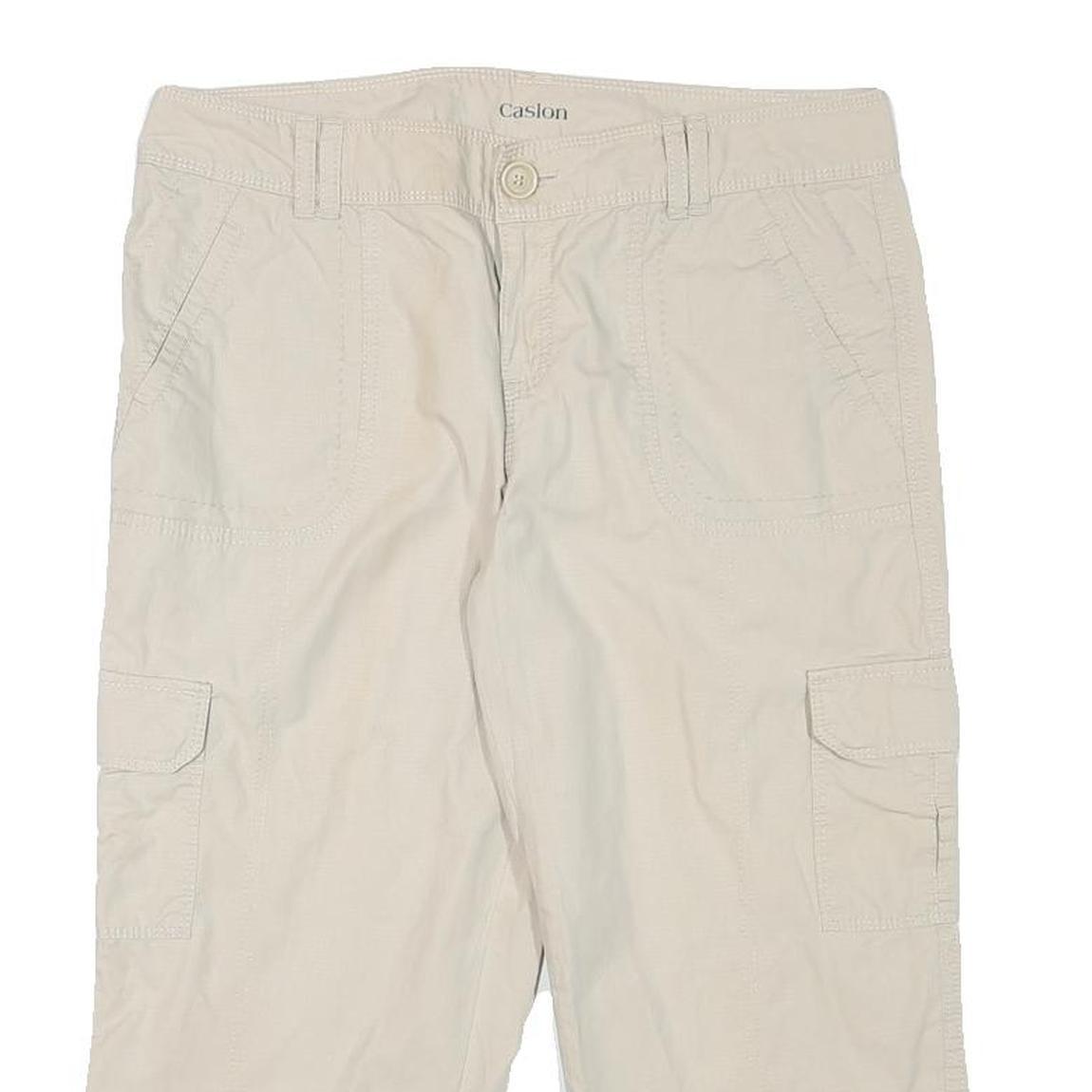 CASLON Womens Beige Casual Cargo Cotton Blend Shorts L W31 Relaxed Fit