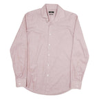 BOSS Mens Red Plain Regular Fit Shirt M Button Collar Cotton Blend Formal