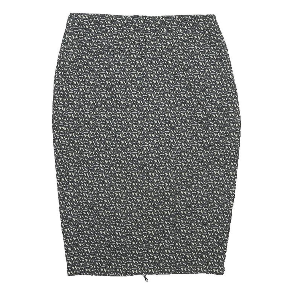MASSIMO DUTTI Womens Black White Geometric Pencil Knee Length Woven Skirt S