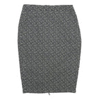 MASSIMO DUTTI Womens Black White Geometric Pencil Knee Length Woven Skirt S