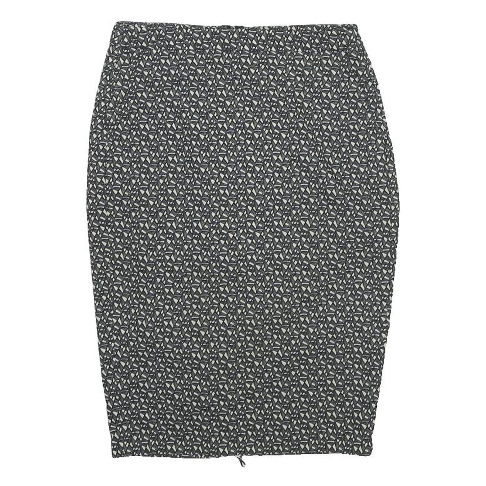 MASSIMO DUTTI Womens Black White Geometric Pencil Knee Length Woven Skirt S