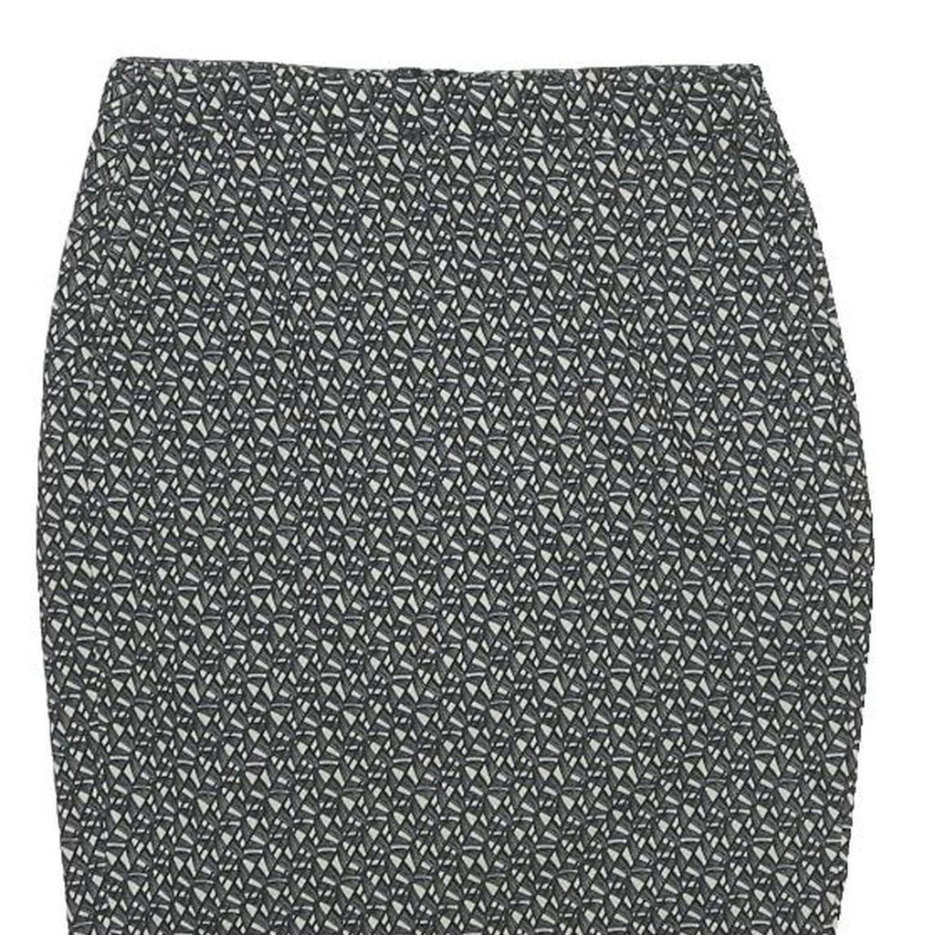 MASSIMO DUTTI Womens Black White Geometric Pencil Knee Length Woven Skirt S