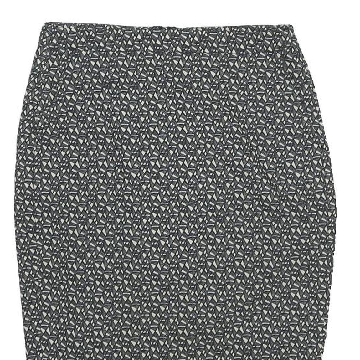 MASSIMO DUTTI Womens Black White Geometric Pencil Knee Length Woven Skirt S