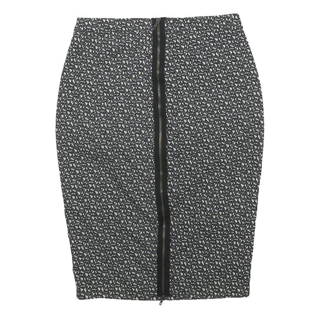 MASSIMO DUTTI Womens Black White Geometric Pencil Knee Length Woven Skirt S