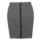 MASSIMO DUTTI Womens Black White Geometric Pencil Knee Length Woven Skirt S