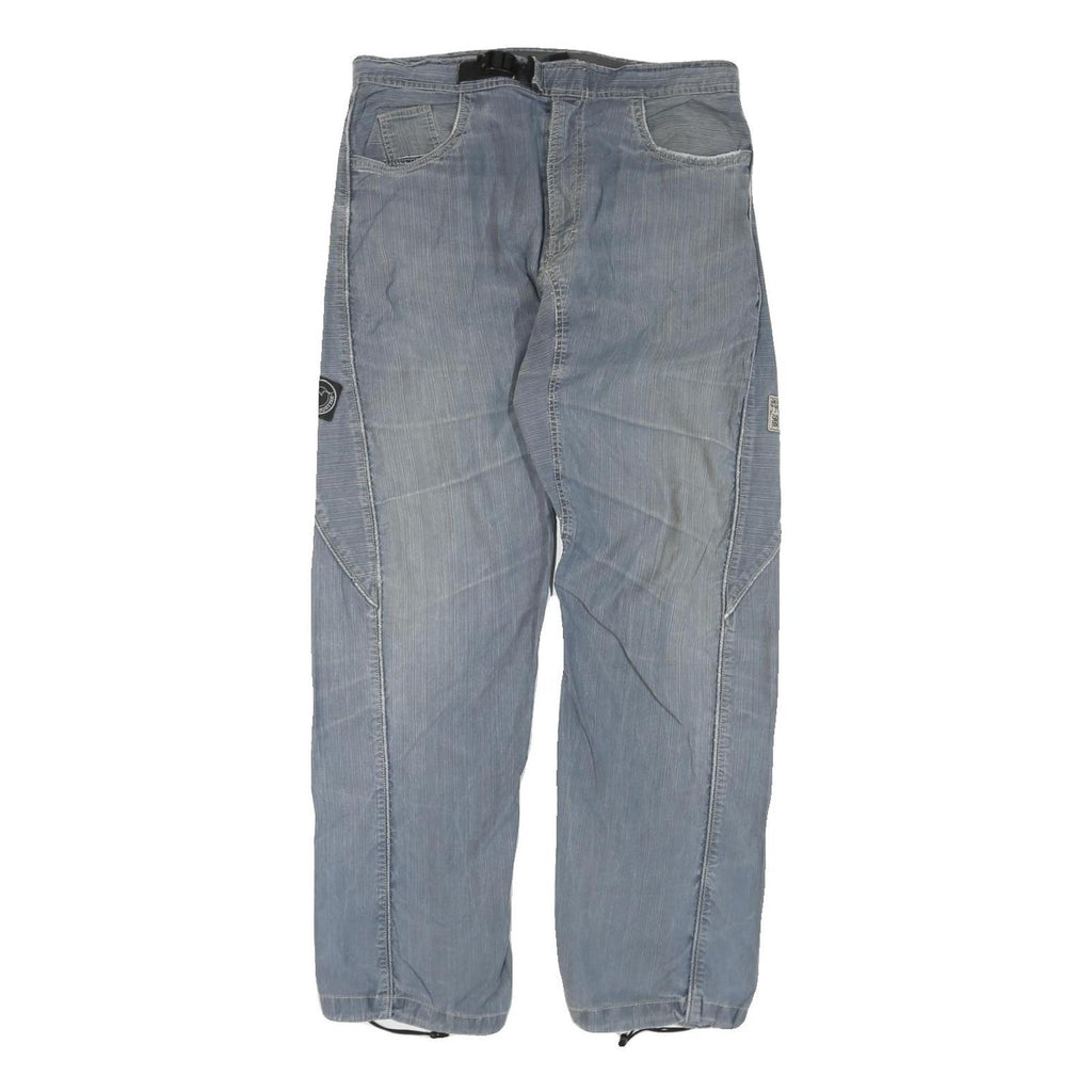 Womens Regular Fit Cotton Blend Blue Trousers W34 L32 Casual Straight Zip