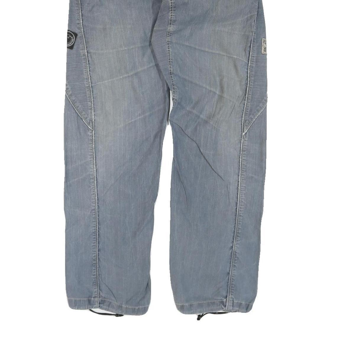 Womens Regular Fit Cotton Blend Blue Trousers W34 L32 Casual Straight Zip