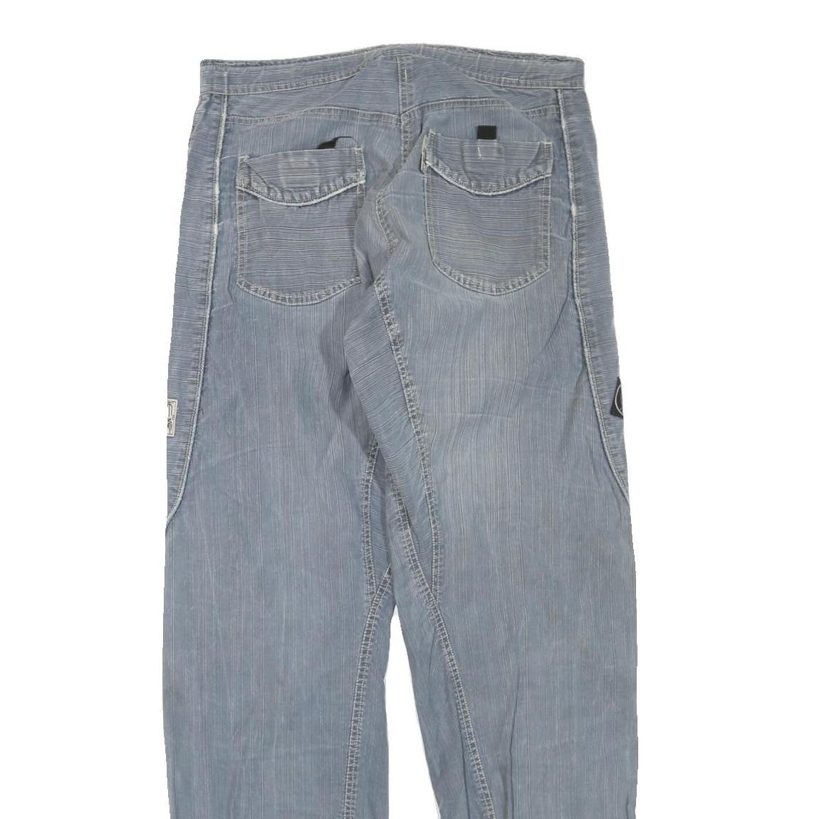 Womens Regular Fit Cotton Blend Blue Trousers W34 L32 Casual Straight Zip