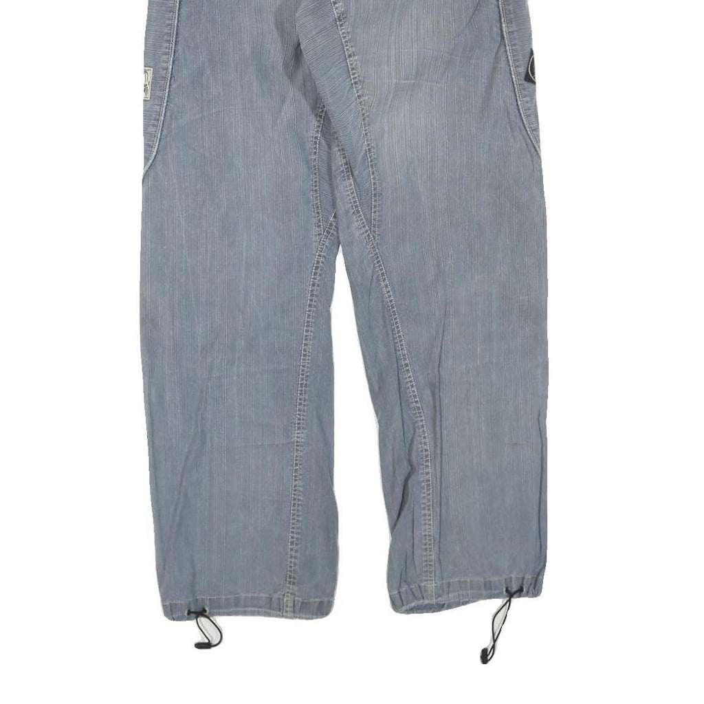 Womens Regular Fit Cotton Blend Blue Trousers W34 L32 Casual Straight Zip