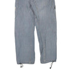 Womens Regular Fit Cotton Blend Blue Trousers W34 L32 Casual Straight Zip